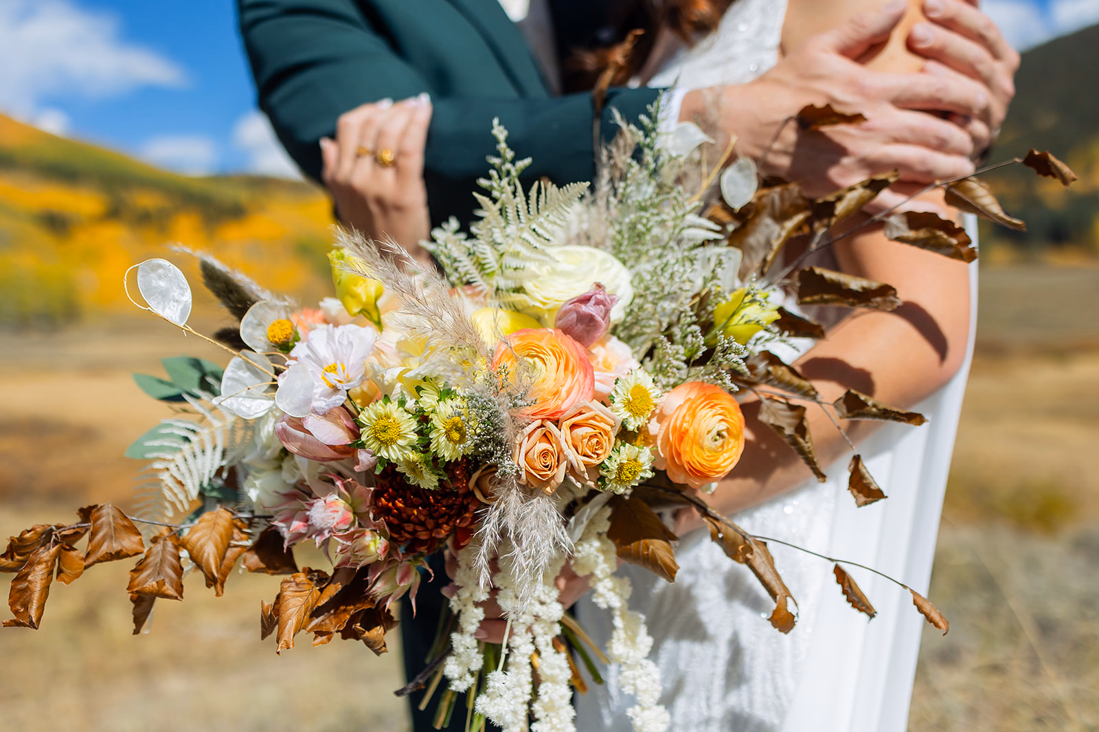 Sunset mountain silhouette elopement in Crested Butte